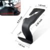 Car Hooks Universal Car Vehicle Back Seat Headrest Hanger Holder Hook Microfiber Leather & Stainless Steel for Bag Purse Cloth Drink Grocery (Black) - Image 3