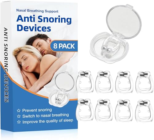 Anti Snoring Devices(8 Pack),Silicone Magnetic Stop Snoring Solution,Snoring Devices for Men and Women