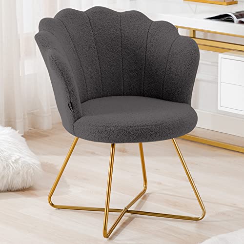 DUHOME Velvet Fabric Accent Chair with Golden Metal Legs
