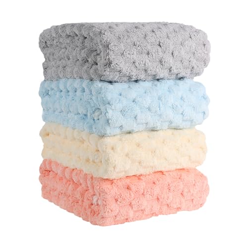 meishiqi Luxury Microfiber Bath Towels 4-Pack | 8X Absorbent Quick-Dry 27.5x55in (70x140cm) | Ultra Lightweight & Hypoallergenic for Spa, Gym, Travel | Soft Non-Cotton Set, 4 Colors