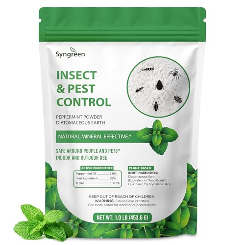 Syngreen Food Grade Diatomaceous Earth 1 lb with Peppermint – Indoor/Outdoor Family-Friendly
