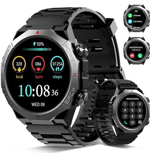 Smart Watch for Men (Answer/Make Calls), 1.39″ HD Display, Fitness Tracker with Heart Rate/Sleep Monitor, 110+ Sports Modes, IP68 Waterproof, 30-Day Battery, Pedometer, Android/iPhone Compatible, FT2