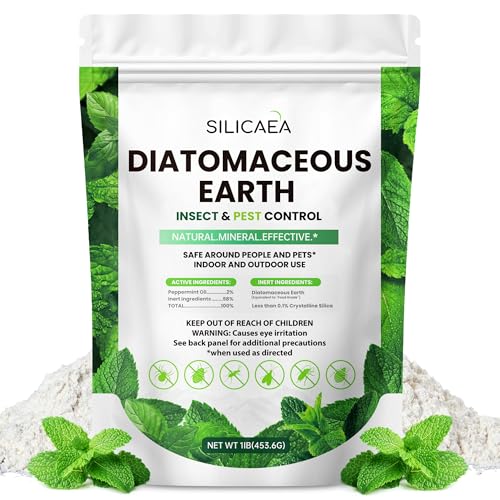 Silicaea Diatomaceous Earth – 1 lb Natural Peppermint Powder, Safe for Home & Garden