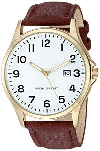 Amazon Essentials Men’s Easy to Read Strap Watch