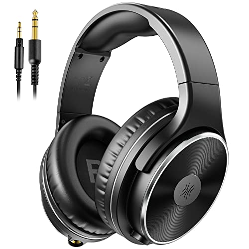 OneOdio Wired Headphones – Over Ear Headphones with Noise Isolation Dual Jack Professional Studio Monitor & Mixing Recording Headsets for Guitar Amp Drum Podcast Keyboard PC Computer