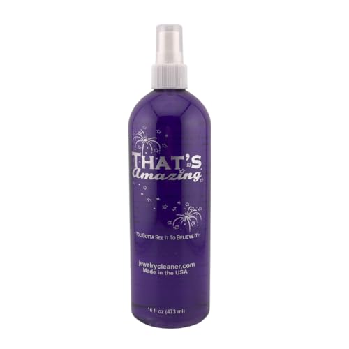 That’s Amazing Jewelry & More Cleaner – Sparkling Gold, Silver, Platinum, Antique, Costume, Diamonds, Opals, Pearls, You Gotta See It to Believe It 16 Ounce (Spray Top) by JewelryCleaner.com