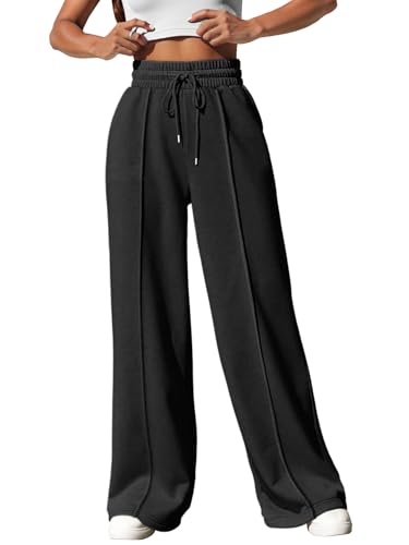 MIROMIHO Womens Wide Leg Sweatpants Fleece Lined Baggy Pants Drawstring Athletic Joggers Fashion Winter Outfits