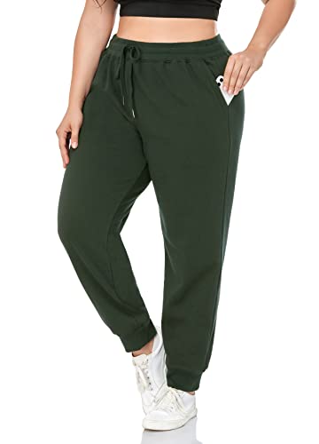 ZERDOCEAN Women’s Plus Size Fleece Lined Sweatpants Relaxed Fit Workout Athletic Jogger Fleece Pants