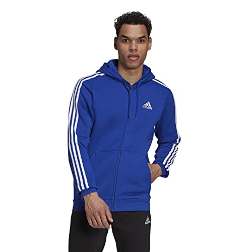 adidas Men’s Essentials 3-Stripes Fleece Full Zip Hoodie