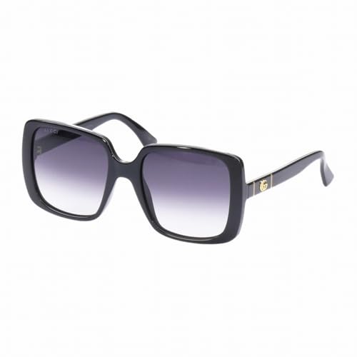 Gucci Casual Round Sunglasses, Black-Black-Grey, 56