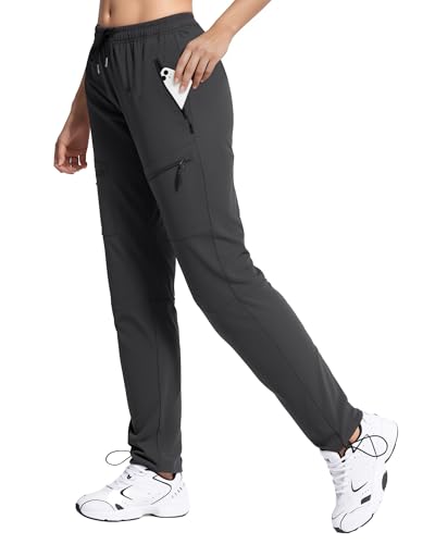 FLEFRM Womens Hiking Pants Quick Dry Tall Insteam 30″/32″/34″/36″ Cargo Joggers Lightweight Breathable Pants with 5 Pockets