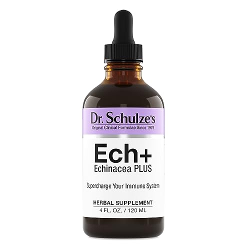 Dr. Schulze’s Echinacea Plus | Echinacea Root and Seed | All Organic Extract | Gluten-Free & Non-GMO for Immune System Support | 4 oz
