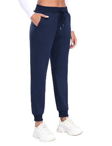 MoFiz Women’s Fleece Lined Hiking Pants Water Resistant High Waisted Thermal Joggers Winter Running Sweatpants Zip Pockets