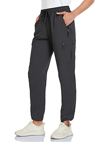 VEOBIKE Women’s Cargo Hiking Pants Camping Fishing Drift Quick Dry Water Resistant UPF50+ Workout Travel Pants 5 Zip Pockets