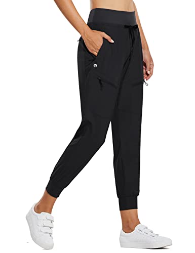 baleaf Women’s Joggers Lightweight Hiking Pants High Waist 5 Zipper Pockets Quick Dry Travel Athletic UPF50+