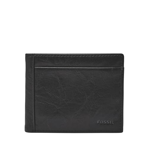 Fossil Men’s Leather Bifold Wallet with Flip ID Window