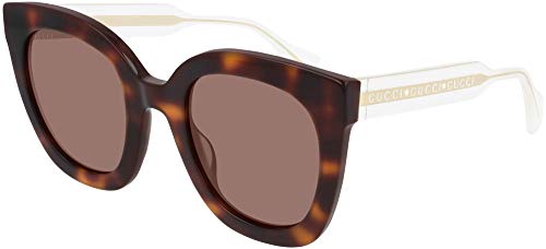 Gucci Women’s Anima Décor Square Sunglasses, Havana/Brown, One Size