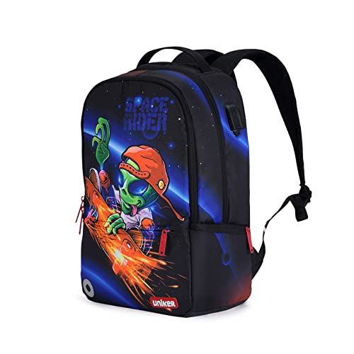 UNIKER Laptop Backpack with USB Port,Graffiti Backpack for Work,Space School Backpack,Designer Laptop Backpack for 15.6 Inch