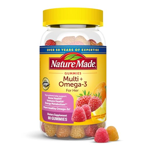 Nature Made Women’s Multivitamin + Omega-3 Gummies, 150 Count Value Size (Packaging May Vary)