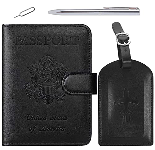 Passport Holder Cover Wallet RFID Blocking Leather Card Case Travel Accessories for Women Men