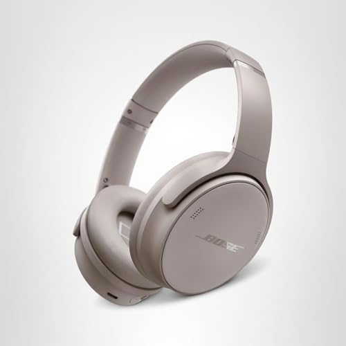 Bose QuietComfort Headphones – Wireless Bluetooth Headphones, Active Over Ear Noise Cancelling and Mic, USB-C Charging, Deep Bass, Up to 24 Hours of Playtime, Sandstone